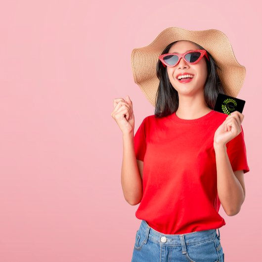 リーフローレルファーンボタニックグリーンサーペンチンブラック 名刺