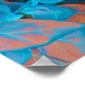 リーフ万華鏡のように千変万化するパターンスター入りブルーとオレンジのポスター ポスター (角)