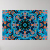 リーフ万華鏡のように千変万化するパターンスター入りブルーとオレンジのポスター ポスター (正面)