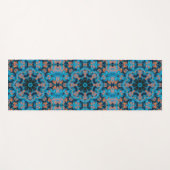 リーフ万華鏡のように千変万化するパターン星（青とオレンジ） ヨガマット (正面(横))