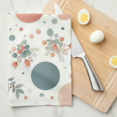 リーフ付き可愛いボール キッチンタオル (四つ折り)