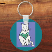 リーフ付き猫デザイン キーホルダー (正面)