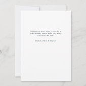 リーフ図解入りの、写真付きのクリスマスリースフォトフレーム 招待状 (裏面)