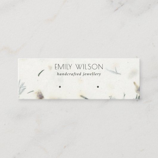 リーフ手作り紙テクスチャイヤリングディスプレイ スキニー名刺 (正面)