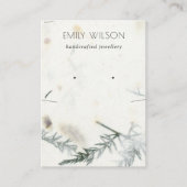 リーフ手作り紙テクスチャイヤリングネックレス 名刺 (正面)