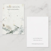 リーフ手作り紙テクスチャイヤリングネックレス 名刺 (正面/裏面)