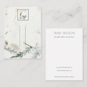 リーフ手作り紙テクスチャヘアクリップ表示 名刺 (正面/裏面)