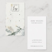 リーフ手作り紙テクスチャ3イヤリングディスプレイ 名刺 (正面/裏面)