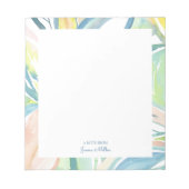 リーフ抽象芸術パーソナライズされたアートフラットノートカード ノートパッド (正面)