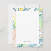 リーフ抽象芸術パーソナライズされたアートフラットノートカード 招待状 (正面)