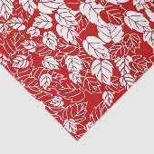 リーフ日本のプリント、ダーク赤と白 薄葉紙 (詳細)