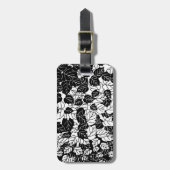 リーフ日本のプリント、白黒ラゲッジタグ ラゲッジタグ (正面縦)