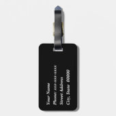 リーフ日本のプリント、白黒ラゲッジタグ ラゲッジタグ (裏面縦)