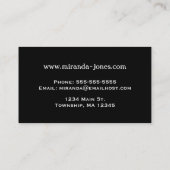 リーフ日本のプリント、白黒 名刺 (裏面)