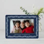 リーフ植物体のフレームの休日フォイルクリスマスカード 箔シーズンカード (立ち正面)