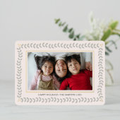 リーフ植物体のフレームの休日フォイルクリスマスカード 箔シーズンカード (立ち正面)