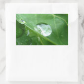 リーフ水滴保存デザイン 長方形シール (バッグ)