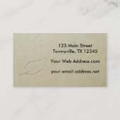 リーフ独身のフェイクエンボスグラフィック 名刺 (裏面)