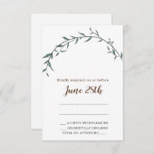 リーフ素晴らしユダヤ人RSVPカードと封筒 出欠カード (正面/裏面)