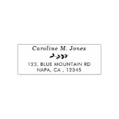 リーフ素朴シック差出人住所ゴム印 セルフインキングスタンプ (デザイン)