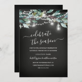 リーフ素朴シャルボードクリスマスパーティー 招待状 (正面/裏面)