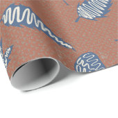 リーフ素朴シルエットのラッピング紙- Navy ラッピングペーパー (ロールコーナー)