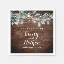 リーフ素朴ストリングラ結婚イト スタンダードカクテルナプキン