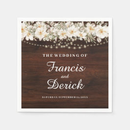 リーフ素朴ストリングラ結婚イト スタンダードカクテルナプキン