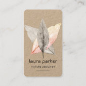 リーフ素朴ドライ自然ヨガ瞑想マッサージ 名刺 (正面)