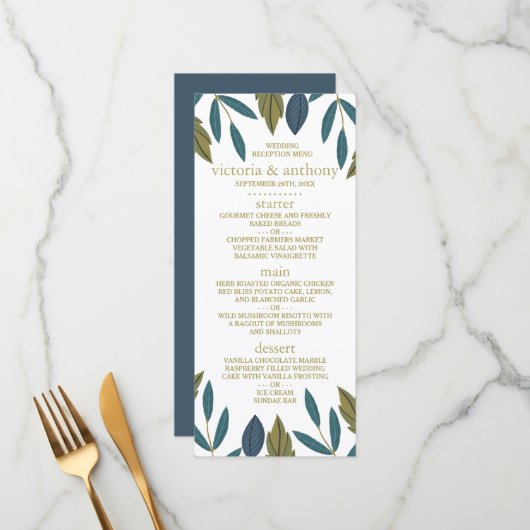 リーフ素朴フローラのメ結婚ニュー メニュー (正面/裏面インサイチュ)