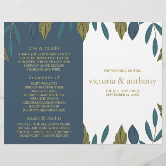 リーフ素朴フローラ結婚の二折プログラム (正面)