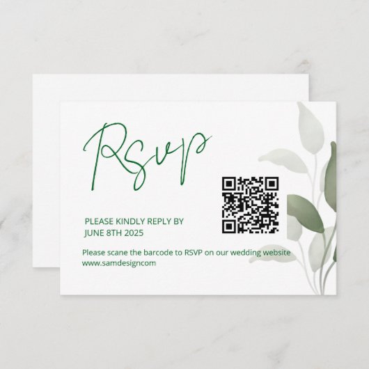 リーフ結婚コード 出欠カード (正面/裏面)