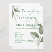 リーフ結婚式招待状 招待状 (正面/裏面)