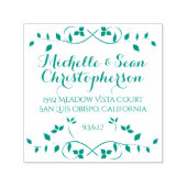 リーフ縁ど自己インキング差出人住所スタンプ セルフインキングスタンプ (デザイン)