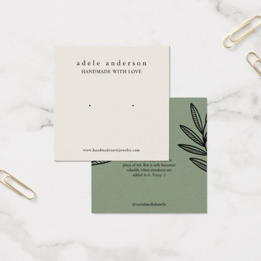 リーフ自然ジュエリースタッドイヤリングディスプレイカード (オフィス)