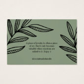 リーフ自然ジュエリーブレスレット表示カード (裏面)