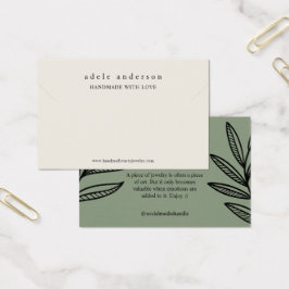 リーフ自然ジュエリーブレスレット表示カード