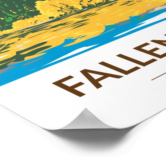 リーフ落ちたレイクカリフォルニアヴィンテージ ポスター (角)