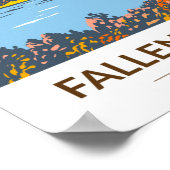 リーフ落ちたレイクカリフォルニア州秋ヴィンテージ ポスター (角)