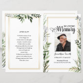 リーフ葬儀プログラムテンプレート (正面/裏面)