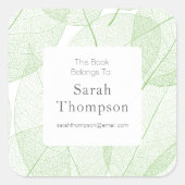 リーフ蔵書票この本はシールに属している スクエアシール (正面)