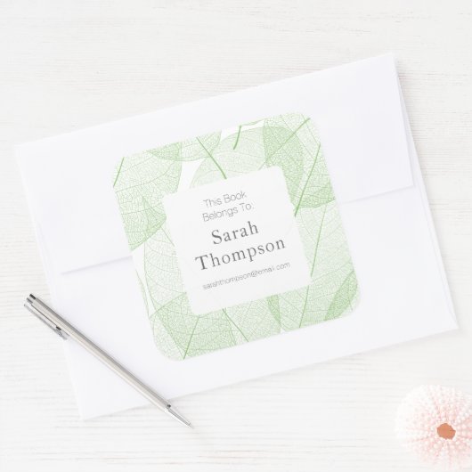 リーフ蔵書票この本はシールに属している スクエアシール (封筒)