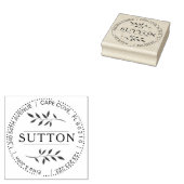 リーフ要素ラウンド差出人住所 ラバースタンプ (押印)