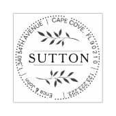 リーフ要素ラウンド差出人住所 ラバースタンプ (インプリント)