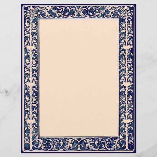 リーフ&つる植物縁どスクラフト紙クリーム (正面)