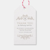 リーフ・アートハートモノグラム結婚・タン感謝していのユーザ ギフトタグ (正面)