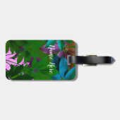 リーフ、ピンク、グリーン離れカスタムラベル ラゲッジタグ (裏面横)