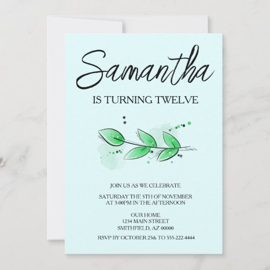 リーフ ボタニカル 招待状 (正面)