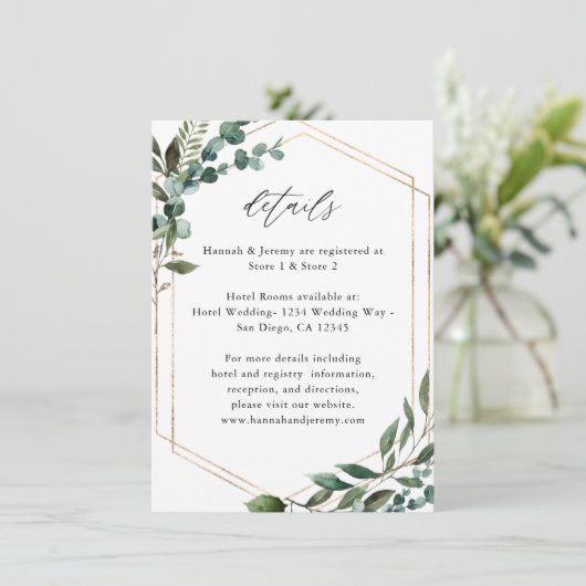 リーフ&ユーカリ ゴールド LG エンクロージャーカード (スタンド正面)