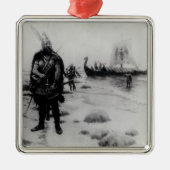 リーフEriksson著アメリカの発見 メタルオーナメント (正面)